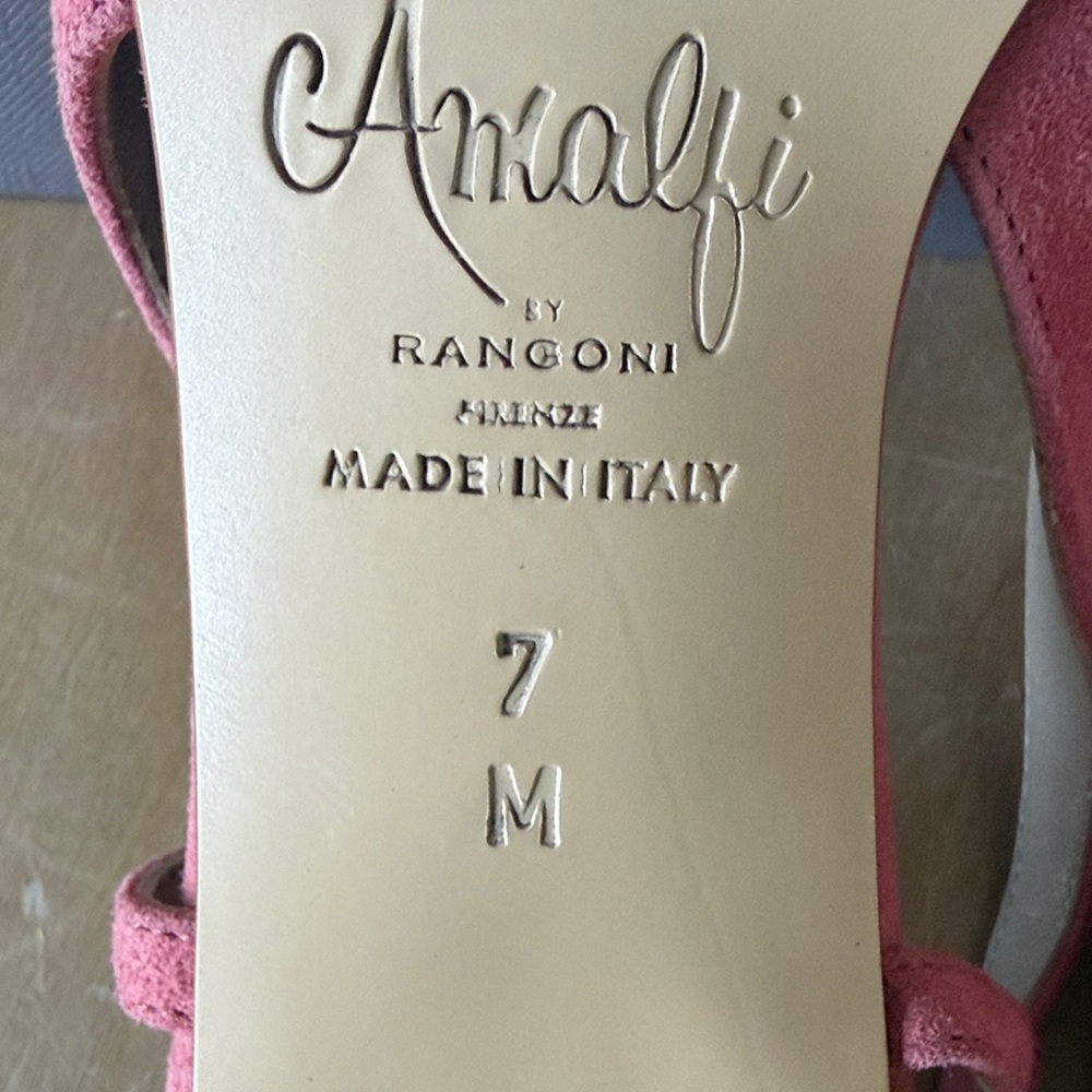 Rangoni Pink Slingback Heels with Gold Accents - Picture 6 of 7